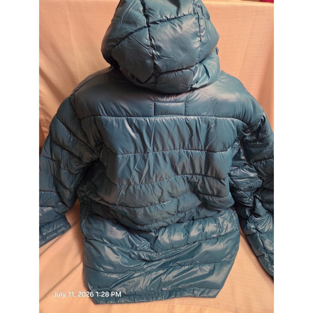 Woman Within Women’s Hooded Packable Insulated Full-Zip Puffer Jacket Blue 4X - Picture 2 of 5